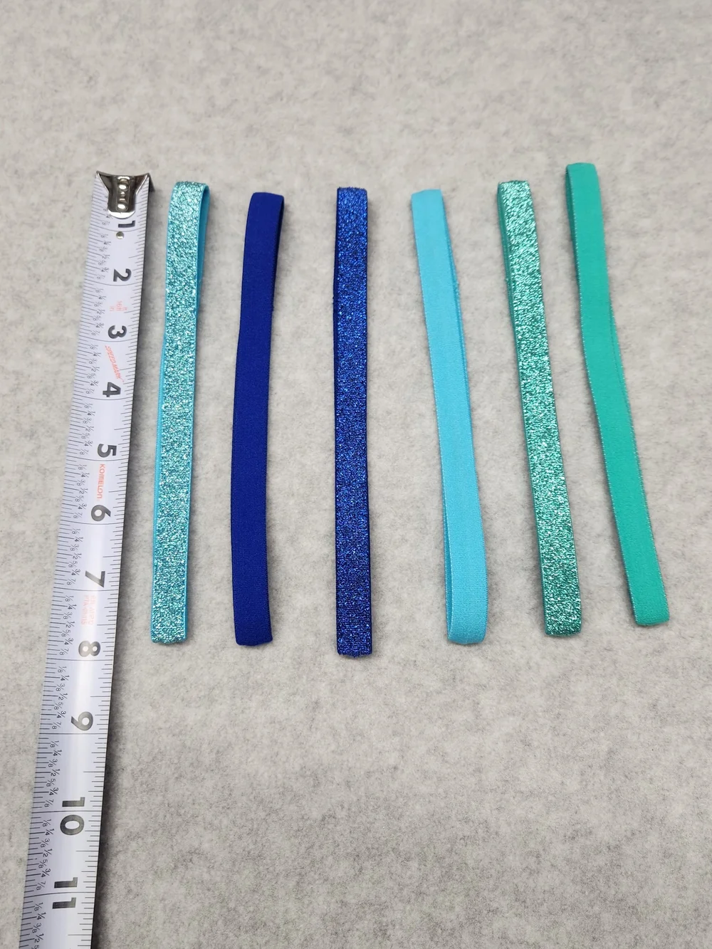 6 Pack-EMC Sports Blue Teal Glitter Headbands